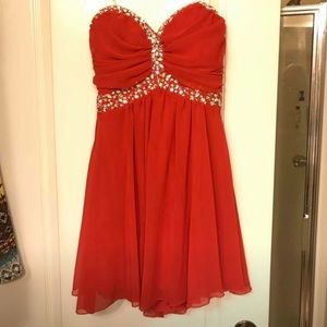 Red formal dress